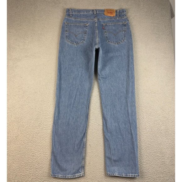 Levi's Jeans Men's 36x34 Blue Denim Straight Leg 505 Classic American Pants - Picture 2 of 7